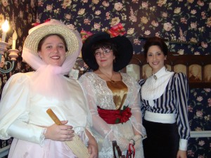 Cindy, Kali, and Haydee at tea
